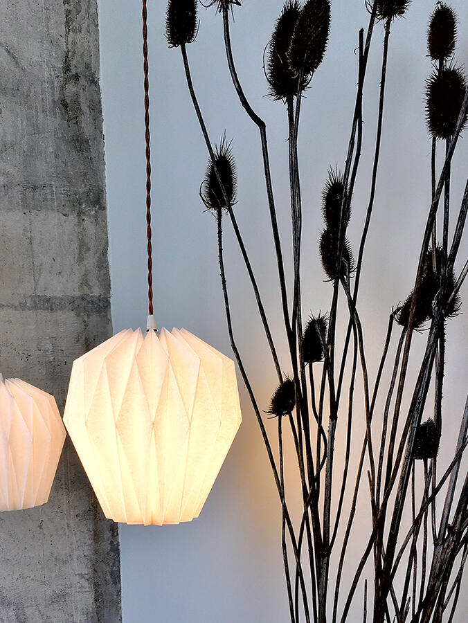 snowdrop origami pendelleuchte papierlampe